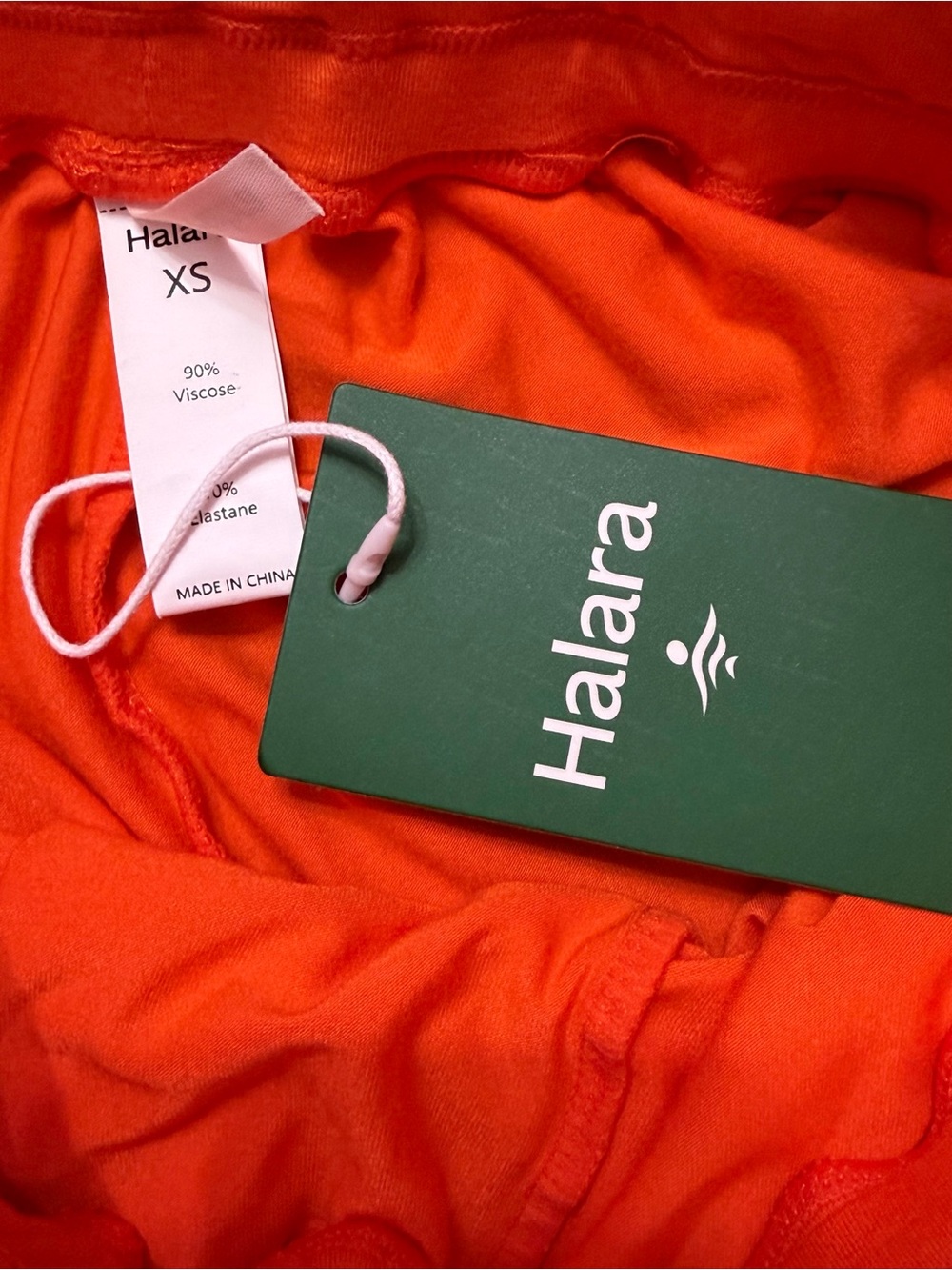 NWT HALARA Frill High Waisted Drawstring Flowy Stacked Shorts 3" XS Orange - Picture 6 of 10